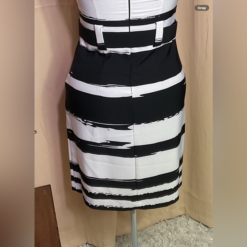 Voir Voir Black & White Striped Sheath Dress - Picture 8 of 11